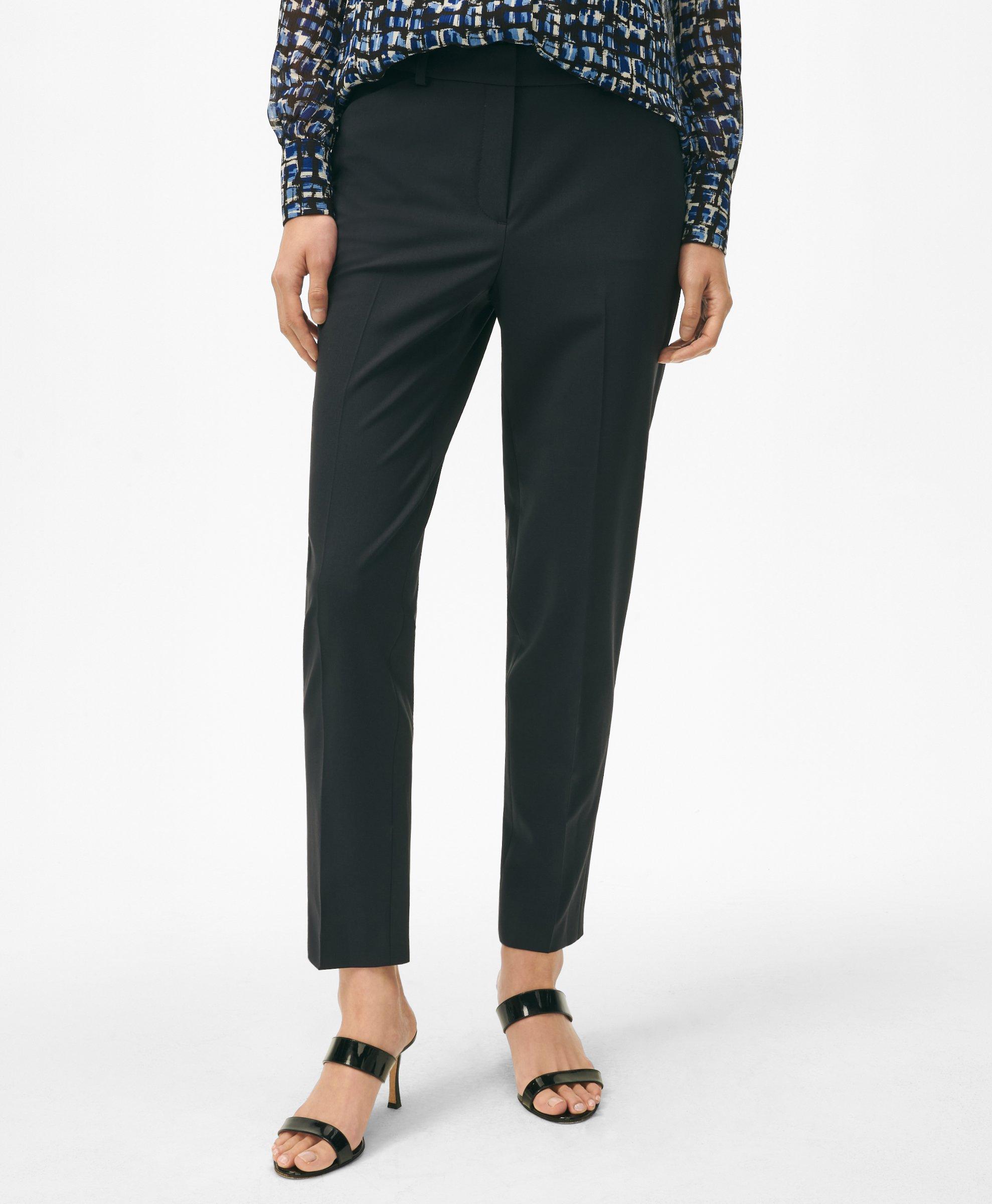 Express  Editor High Waisted Twill Straight Ankle Pant in