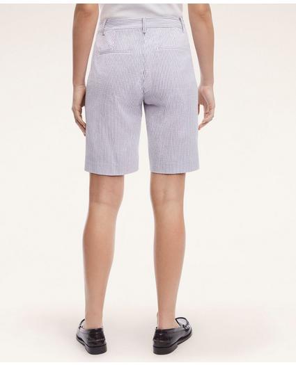 Stretch Cotton Bermuda Seersucker Shorts