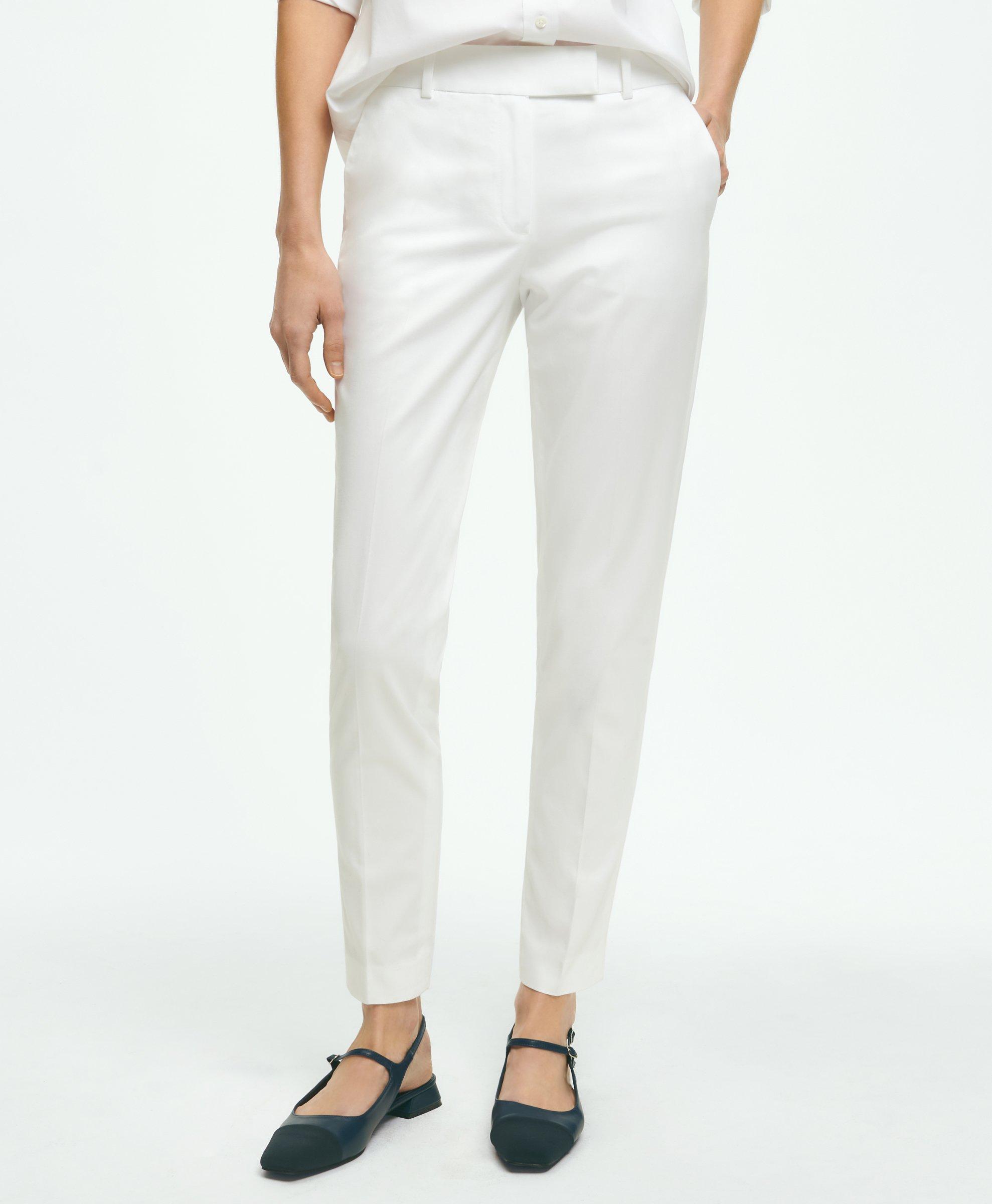 White stretch outlet trousers