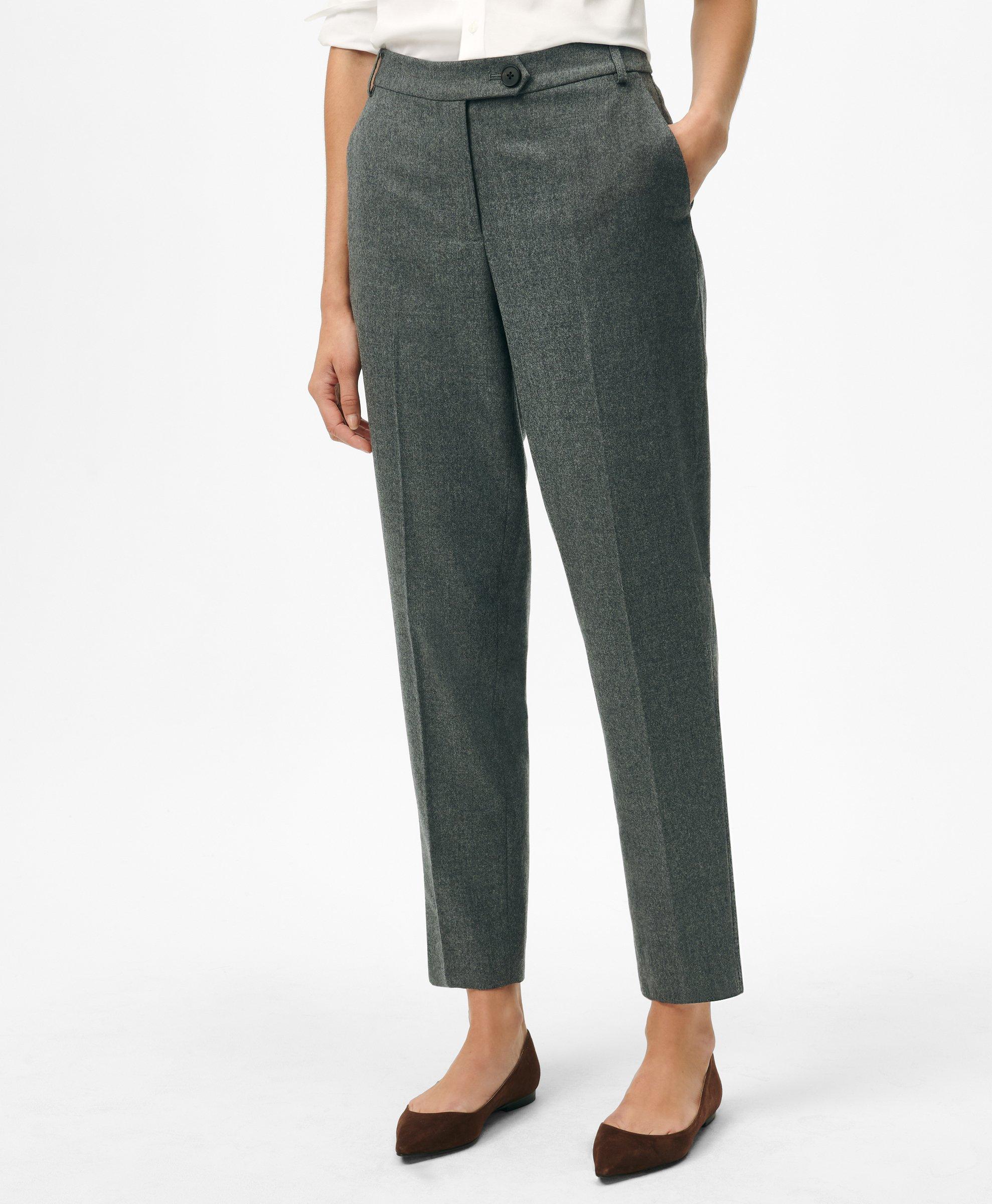 Slim Fit Wool Flannel Dress Pants