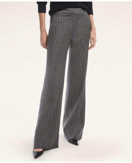 Wool Stretch Flannel Pinstripe Trousers
