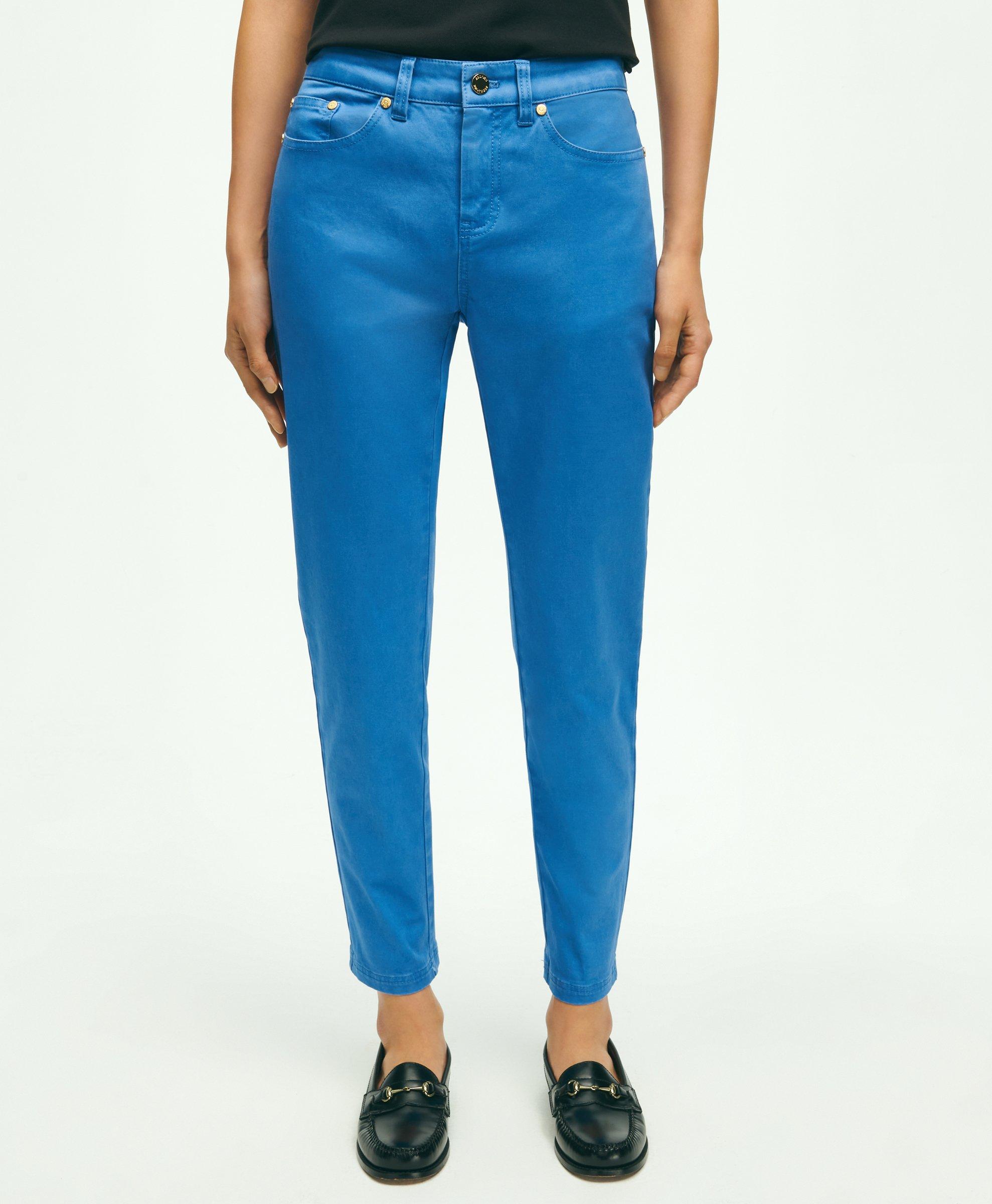 Brooks Brothers Stretch Cotton Five-pocket Pants | Bright Blue | Size 6