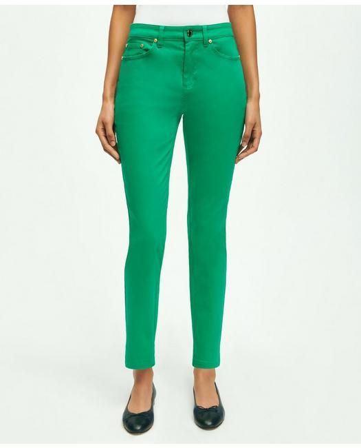 Brooks Brothers Stretch Cotton Five-pocket Pants | Green | Size 6