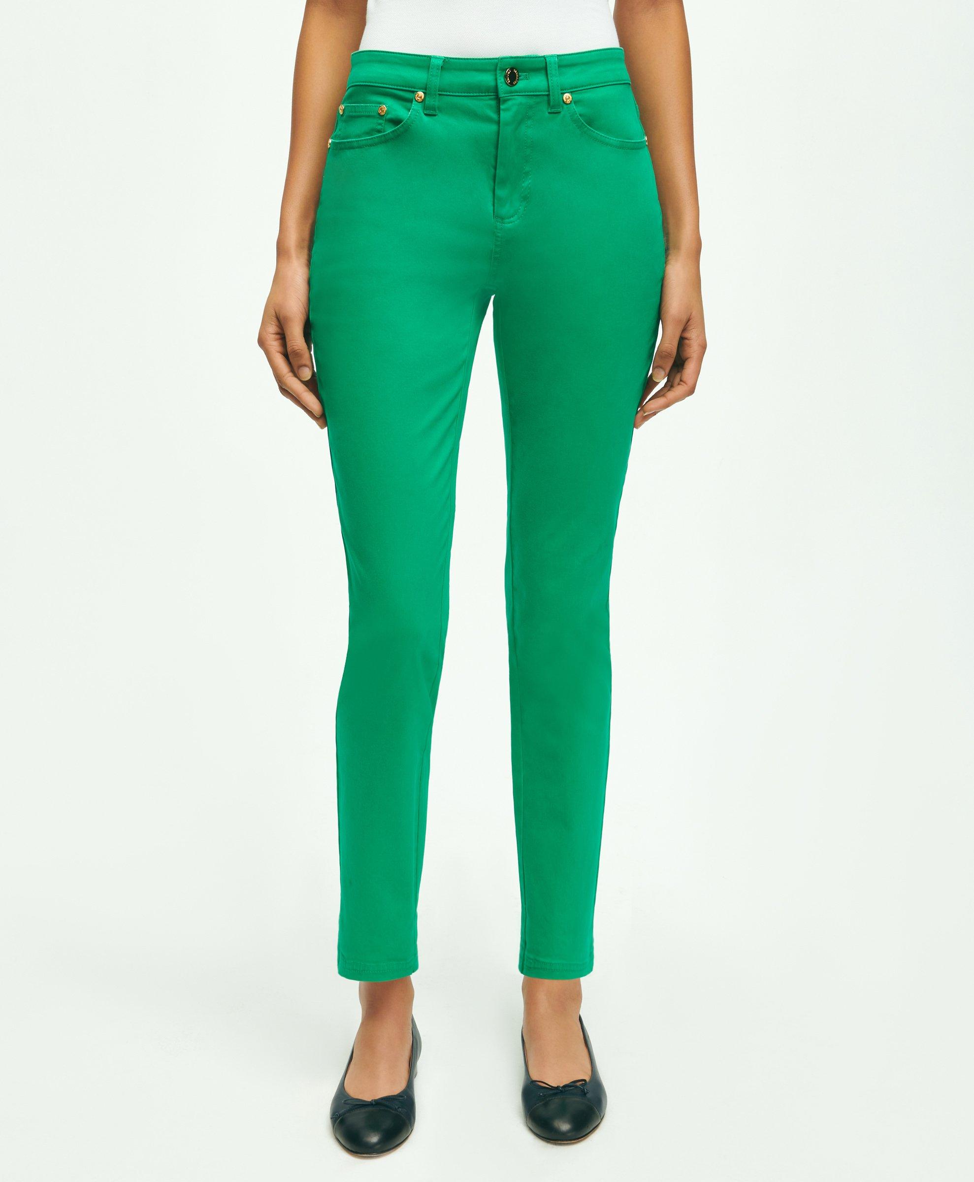 Brooks Brothers Stretch Cotton Five-pocket Pants | Green | Size 2