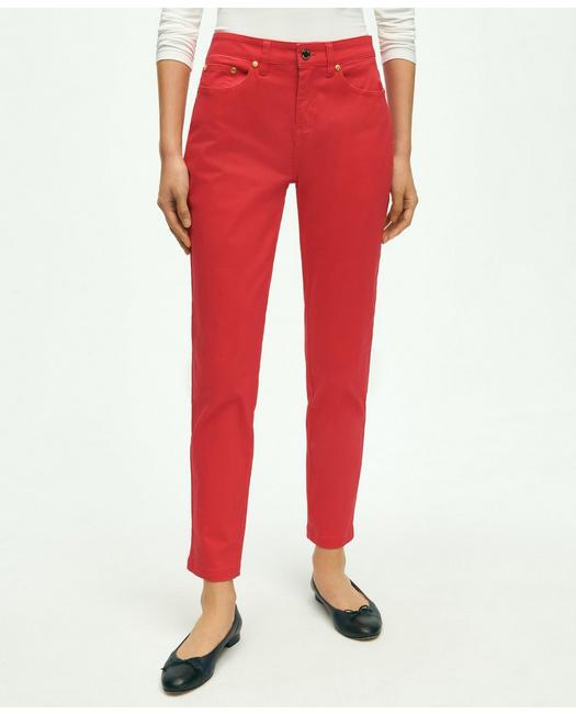 Brooks Brothers Stretch Cotton Five-pocket Pants | Red | Size 2