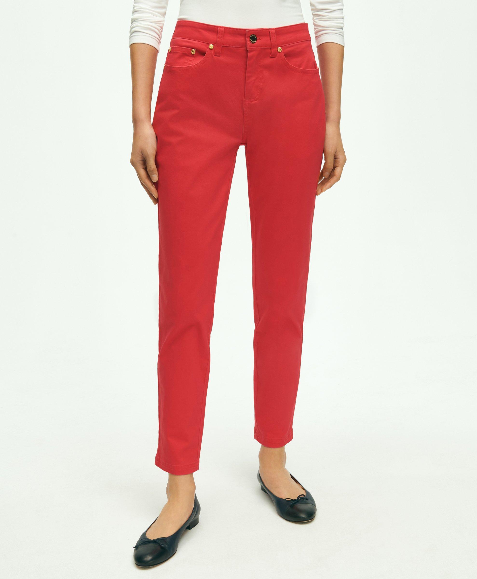 Brooks Brothers Stretch Cotton Five-pocket Pants In Red