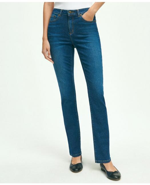 Brooks Brothers Stretch Cotton Slim-straight Denim Jeans | Medium Denim | Size 4