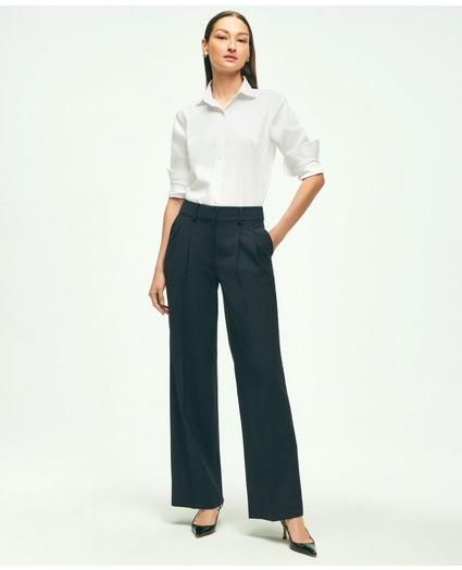 The Essential Stretch Pleat-Front Wide Leg Trousers