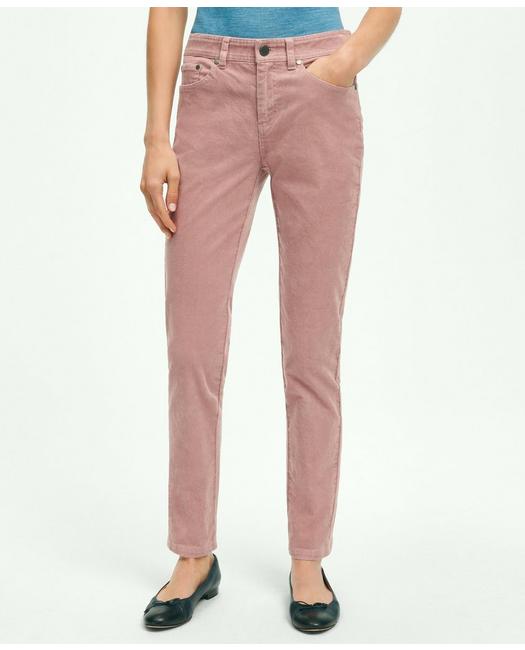 Brooks Brothers Stretch Cotton Corduroy 5-pocket Pants | Pink | Size 16