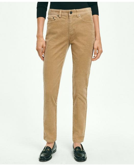 Brooks Brothers Stretch Cotton Corduroy 5-pocket Pants | Taupe | Size 6