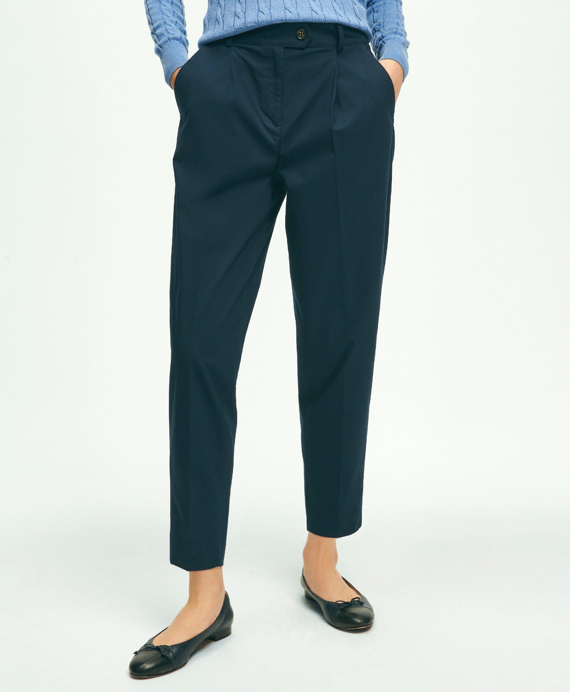 New Uniqlo Wide-Fit Pleated Dress Slacks Pants Navy Windowpane Size S