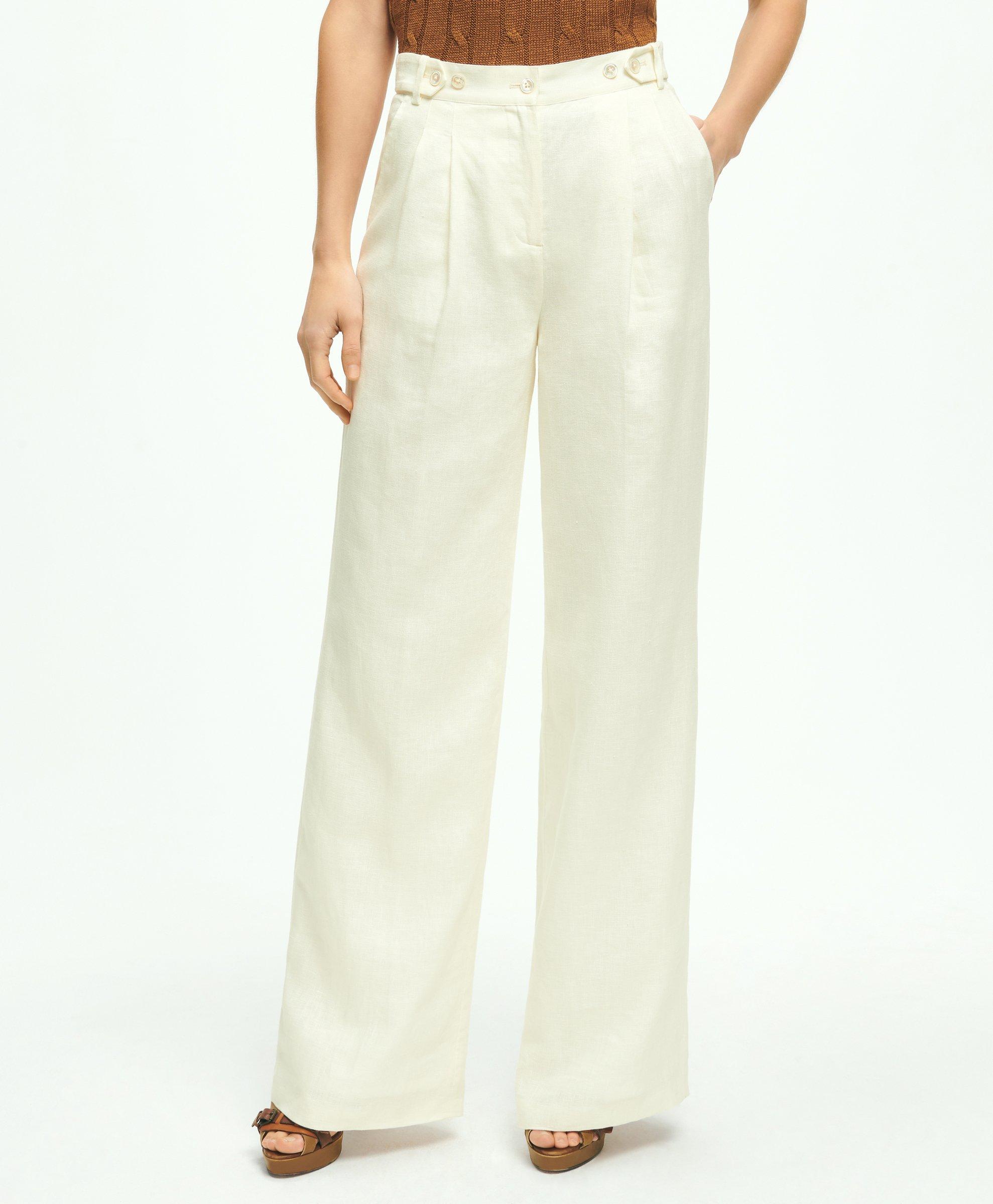 BRINLEY Linen Pants / Tapered Linen Trousers / Elegant Cropped / Handmade  Clothing for Women 