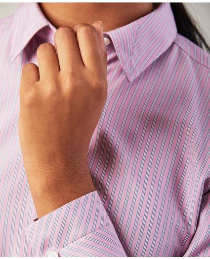Non-Iron Classic-Fit Striped Stretch Cotton Poplin Shirt