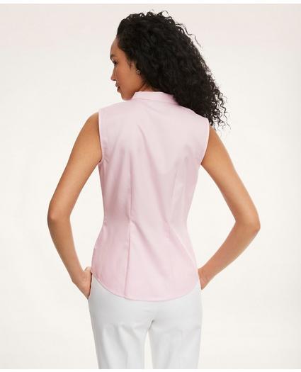 Fitted Non-Iron Supima Cotton Sleeveless Bow Shirt