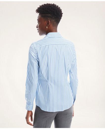 Fitted Non-Iron Stretch Supima Cotton Striped Shirt