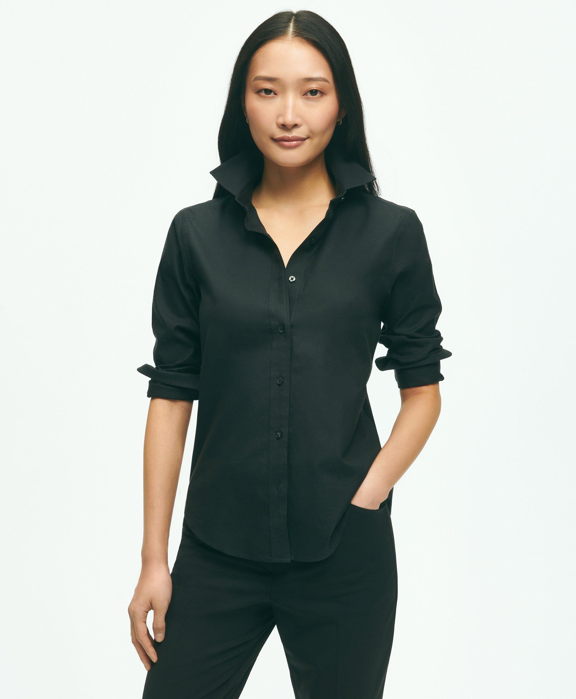 Brooks Brothers Classic-fit Non-iron Stretch Supima Cotton Dress Shirt | Black | Size 12