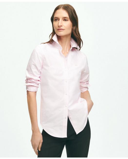 Brooks Brothers Classic-fit Cotton Oxford Stripe Shirt | Pink | Size 2