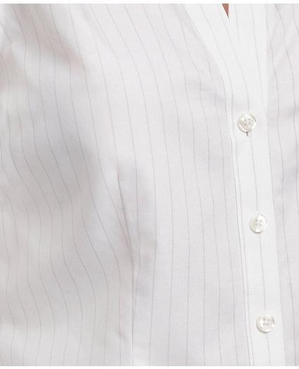Fitted Non-Iron Stretch Supima Cotton Pinstripe Shirt
