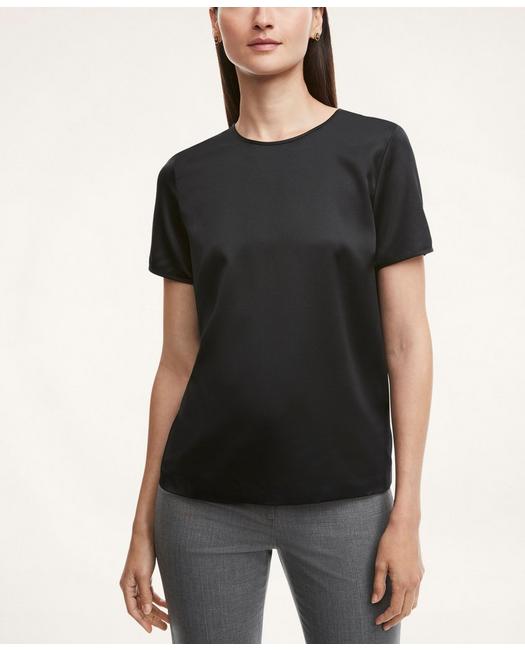 Brooks Brothers Silk T-shirt | Black | Size 10