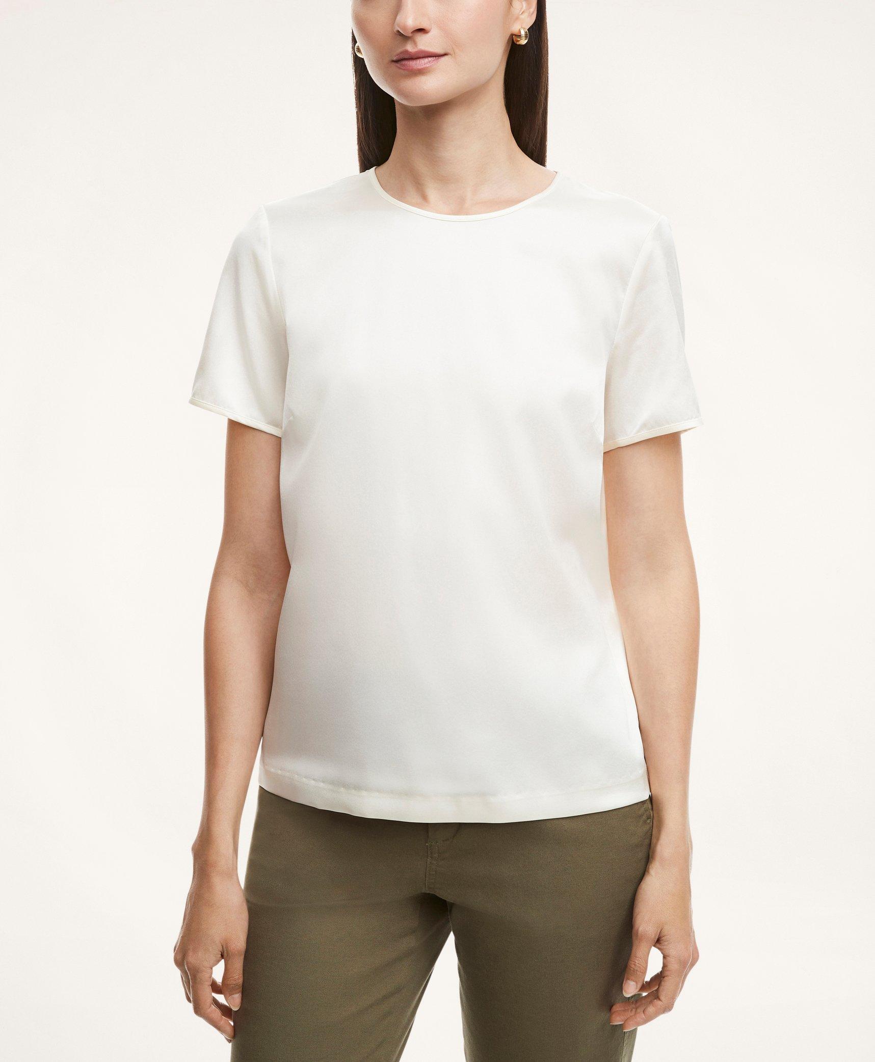 Silk T-shirt | White | Size 16