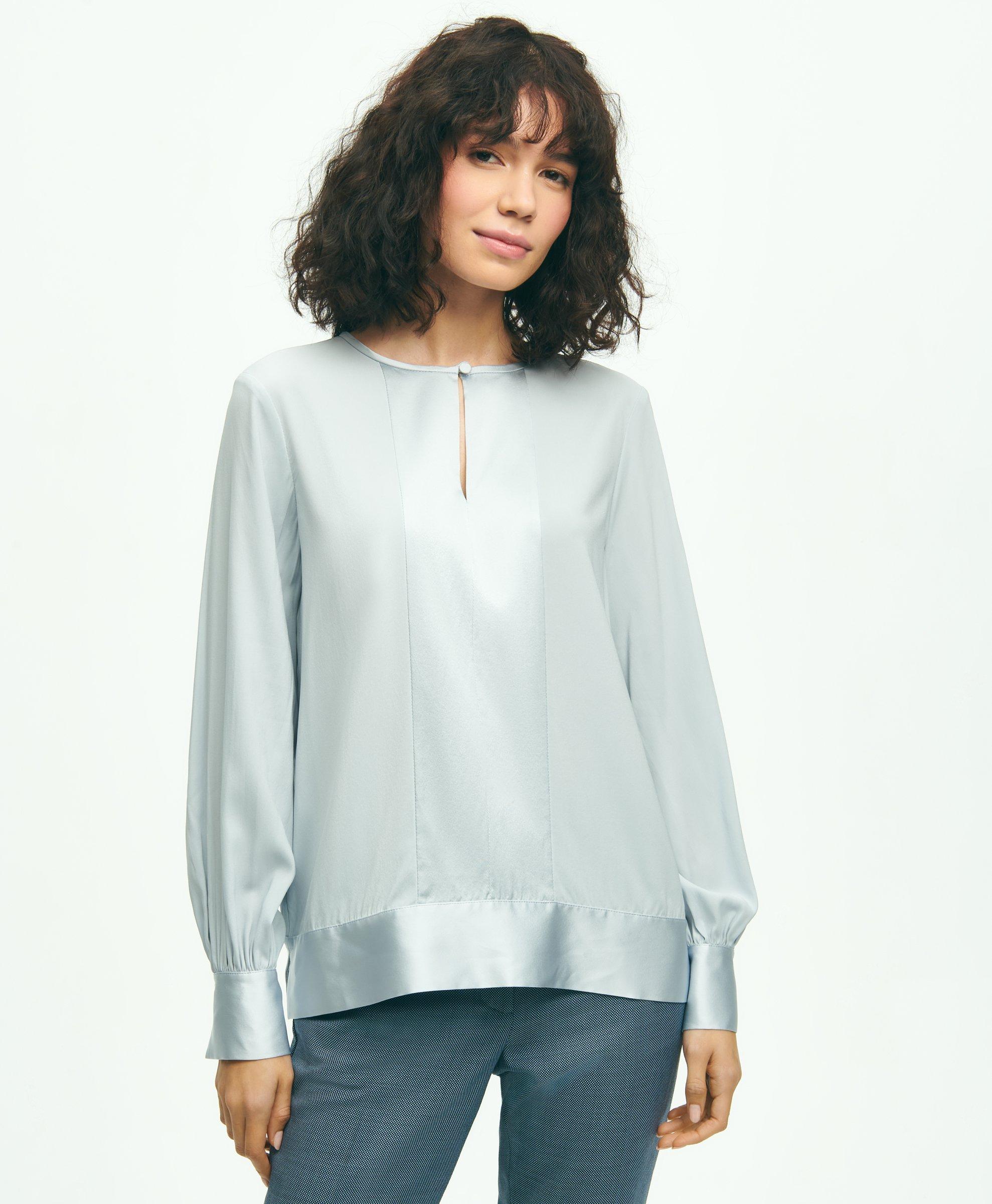 Flowy silk hot sale tops