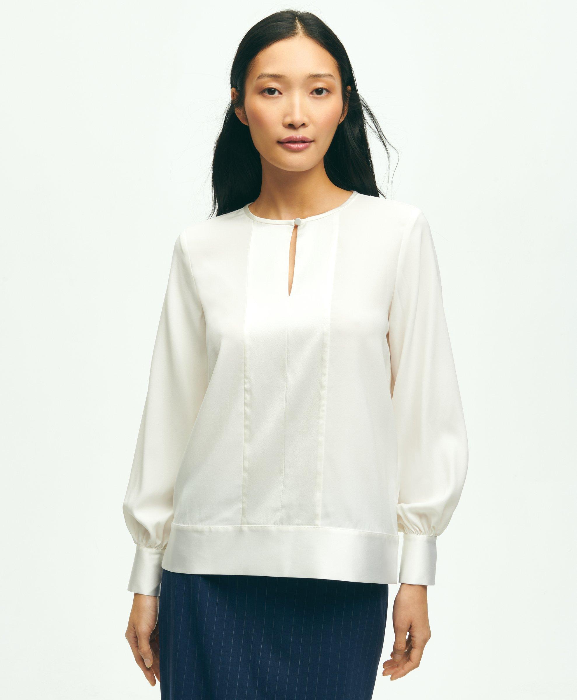 Brooks Brothers Pleated Chiffon Blouse