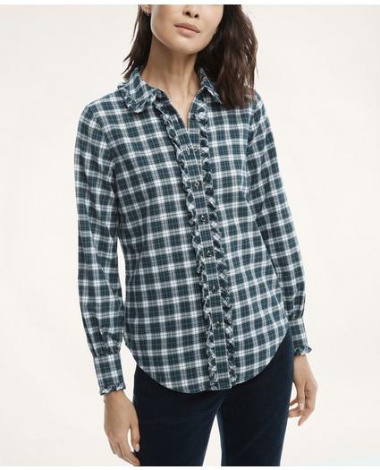 Classic Fit Cotton Wool Ruffle Flannel Shirt