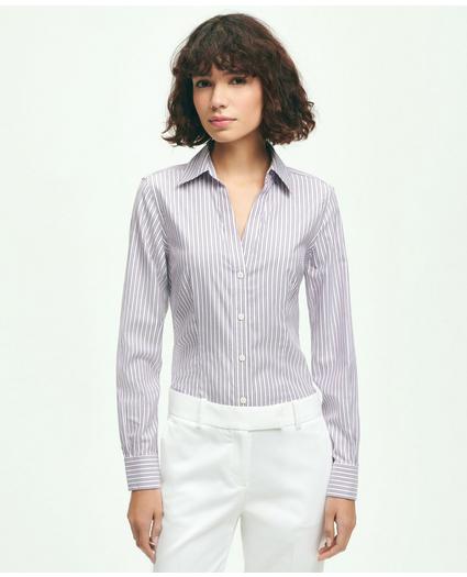 Fitted Stretch Supima Cotton Non-Iron Double Stripe Shirt