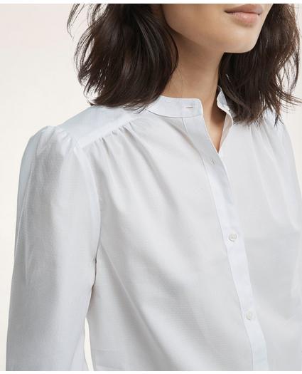 Cotton Poplin Shirred Shirt