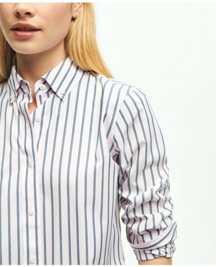Classic Fit Non-Iron Stretch Supima Cotton Stripe Shirt