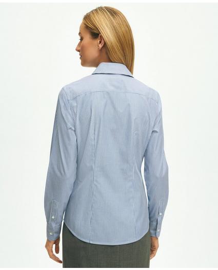 Fitted Stretch Supima Cotton Non-Iron Mini Stripe Dress Shirt