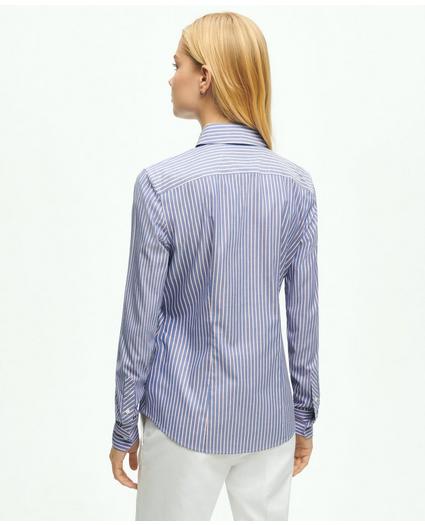 Fitted Non-Iron Stretch Supima Cotton Stripe Dress Shirt