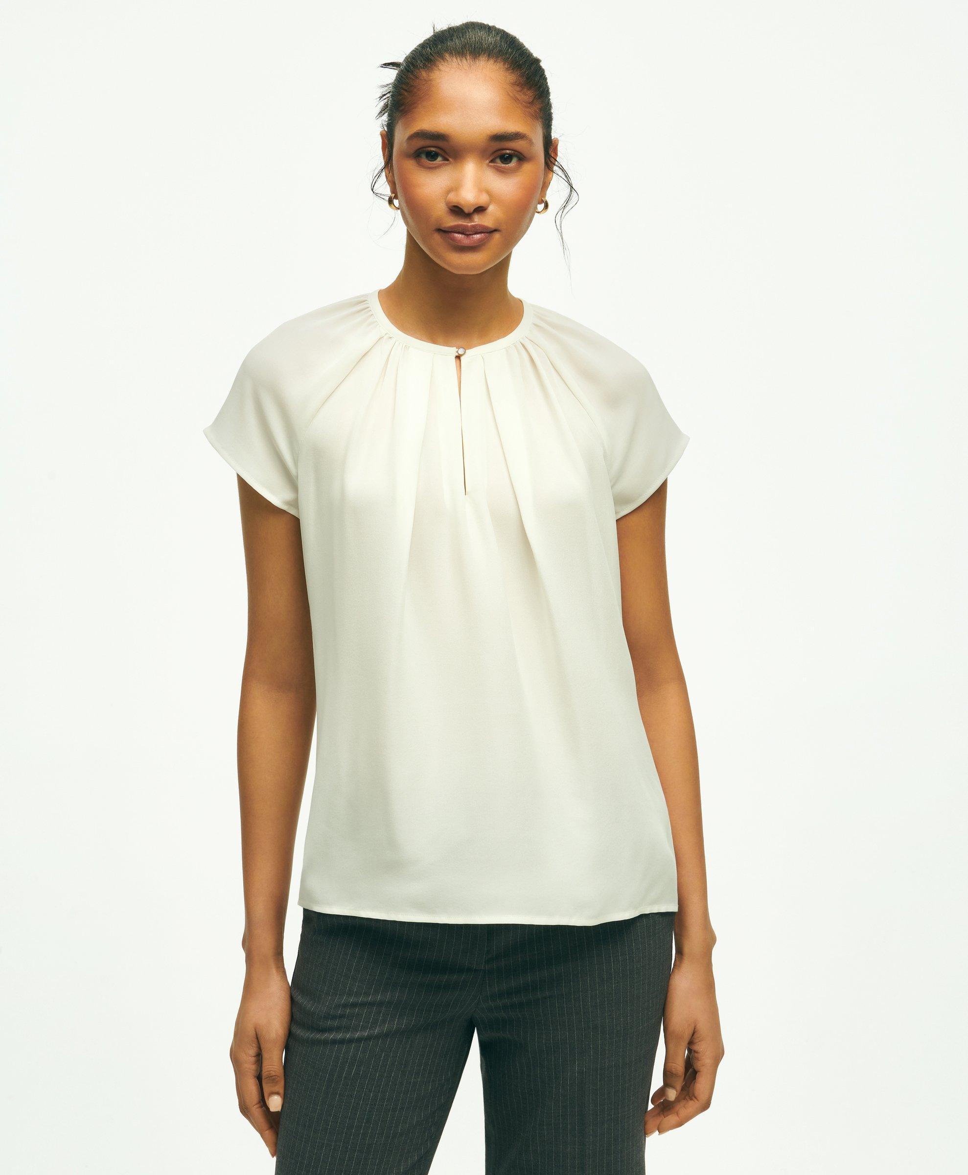 Basic Cap Sleeves Silk T Shirt For Women