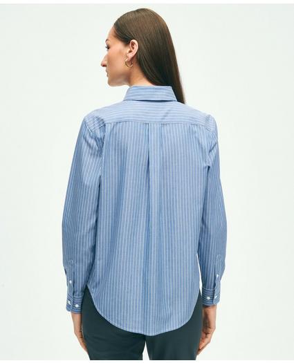 Classic Fit Stretch Supima Cotton Non-Iron Striped Dress Shirt