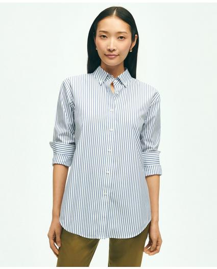 Relaxed Fit Stretch Supima Cotton Non-Iron Striped Dress Shirt