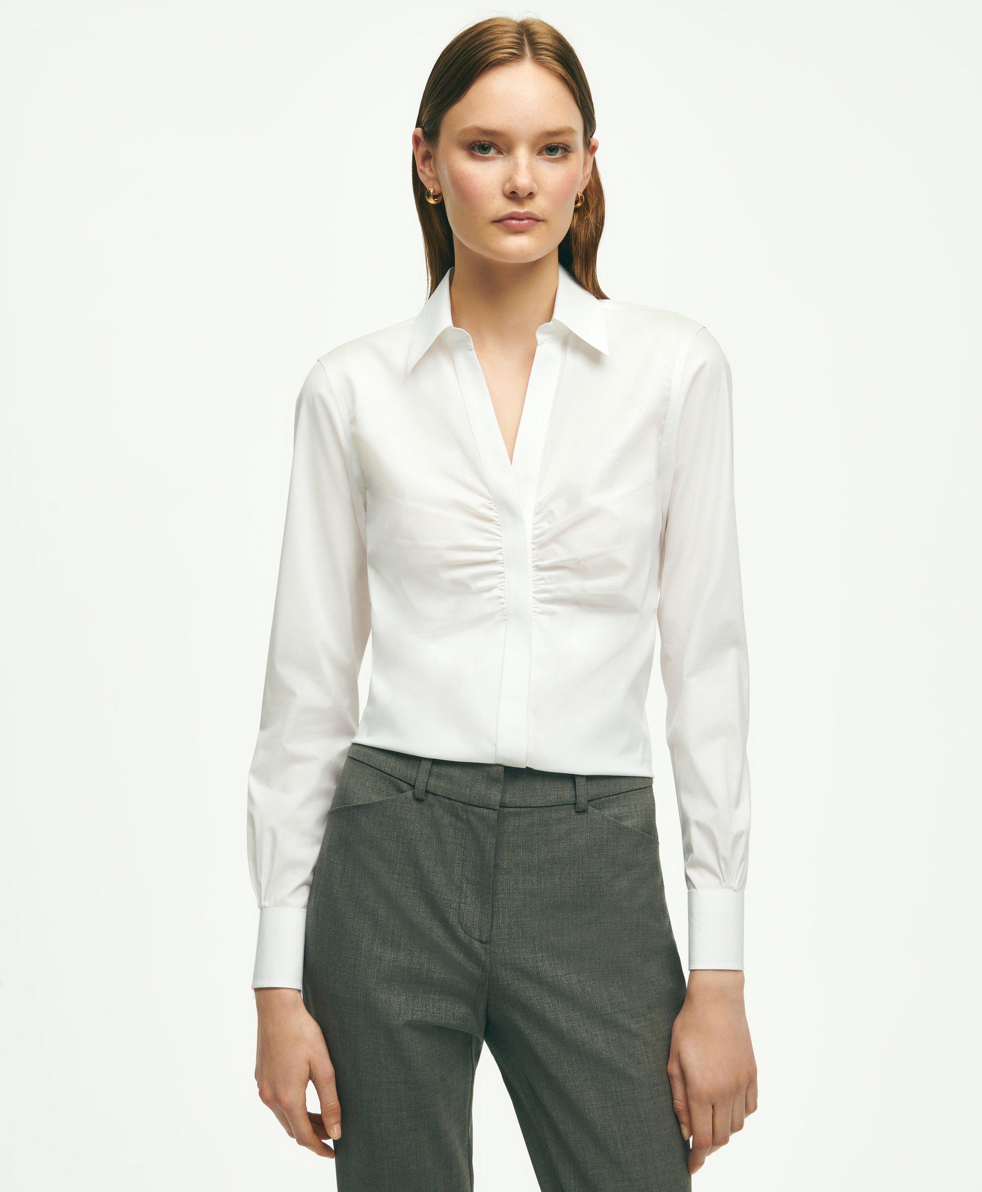 brooks brothers white blouse