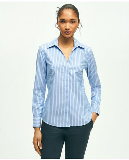 Fitted Stretch Supima Cotton Non-Iron Striped Dress Shirt