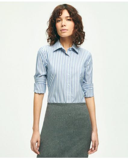 Fitted Stretch Supima Cotton Non-Iron Multi-Stripe Dress Shirt