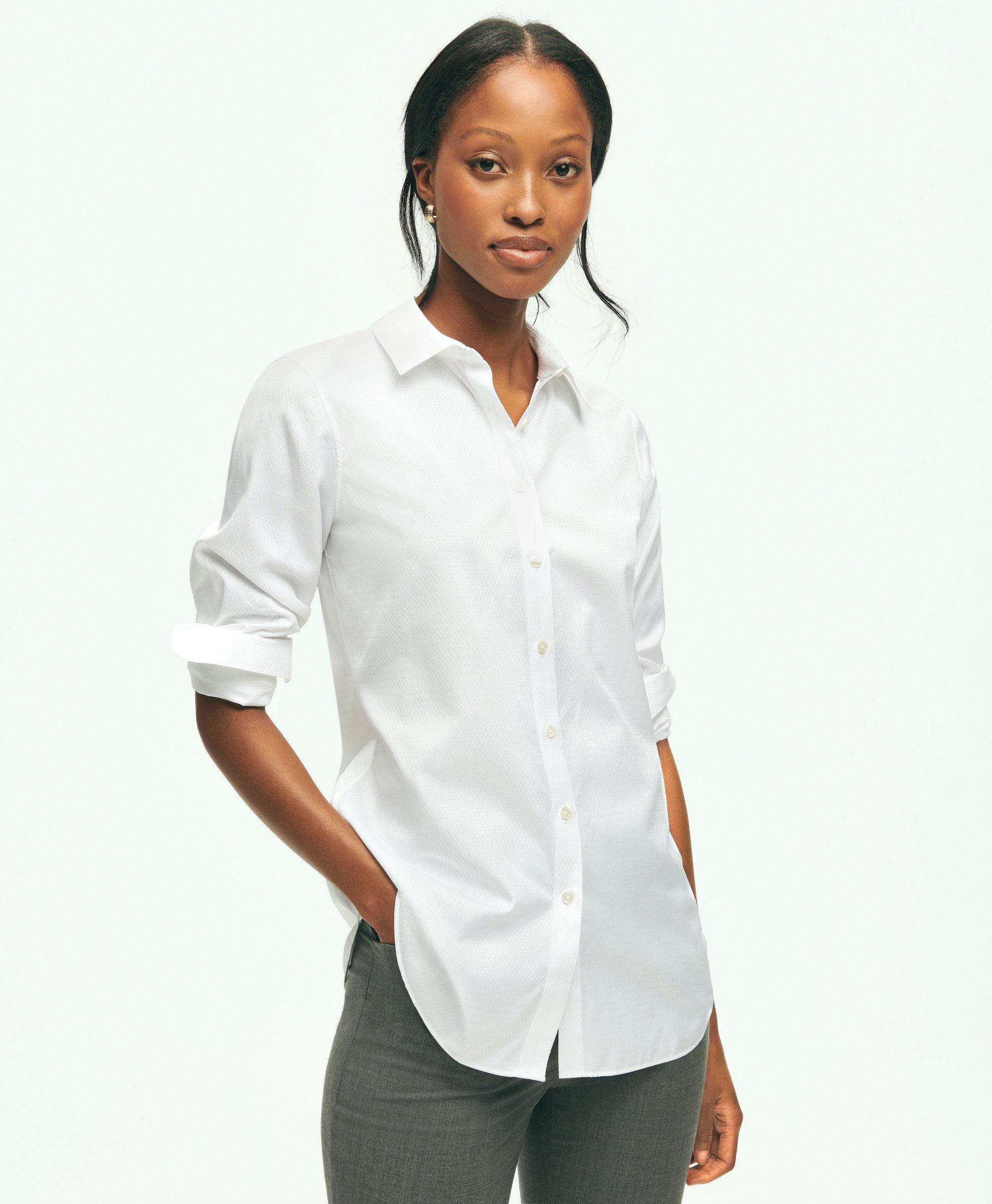 Brooks Brothers X Thomas Mason Cotton Dobby Luxury Shirt | White | Size 10