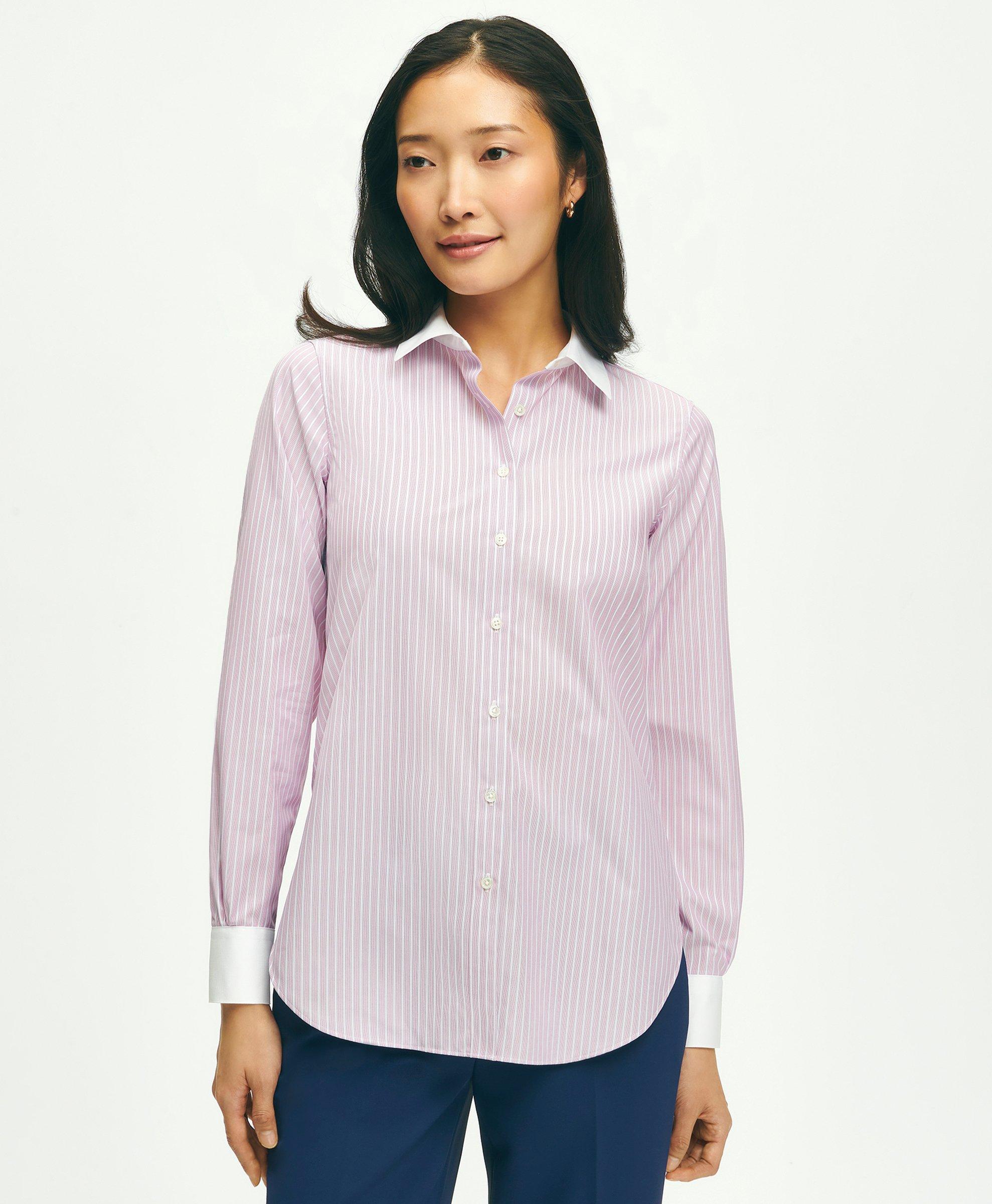 Brooks Brothers X Thomas Mason Luxury Shirt In Cotton Dobby With Lurex | Pink | Size 2