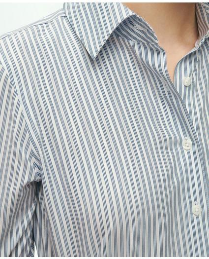 Fitted Non-Iron Cotton Lurex Striped Dress Shirt