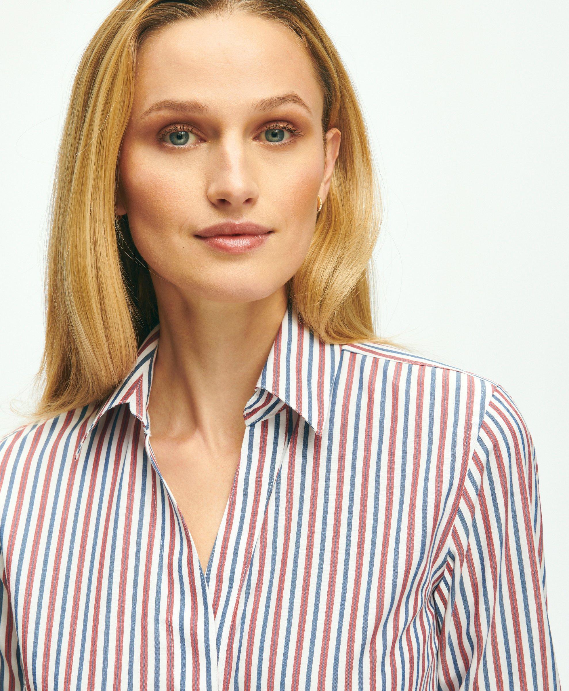 Blue Striped Shirt Dress