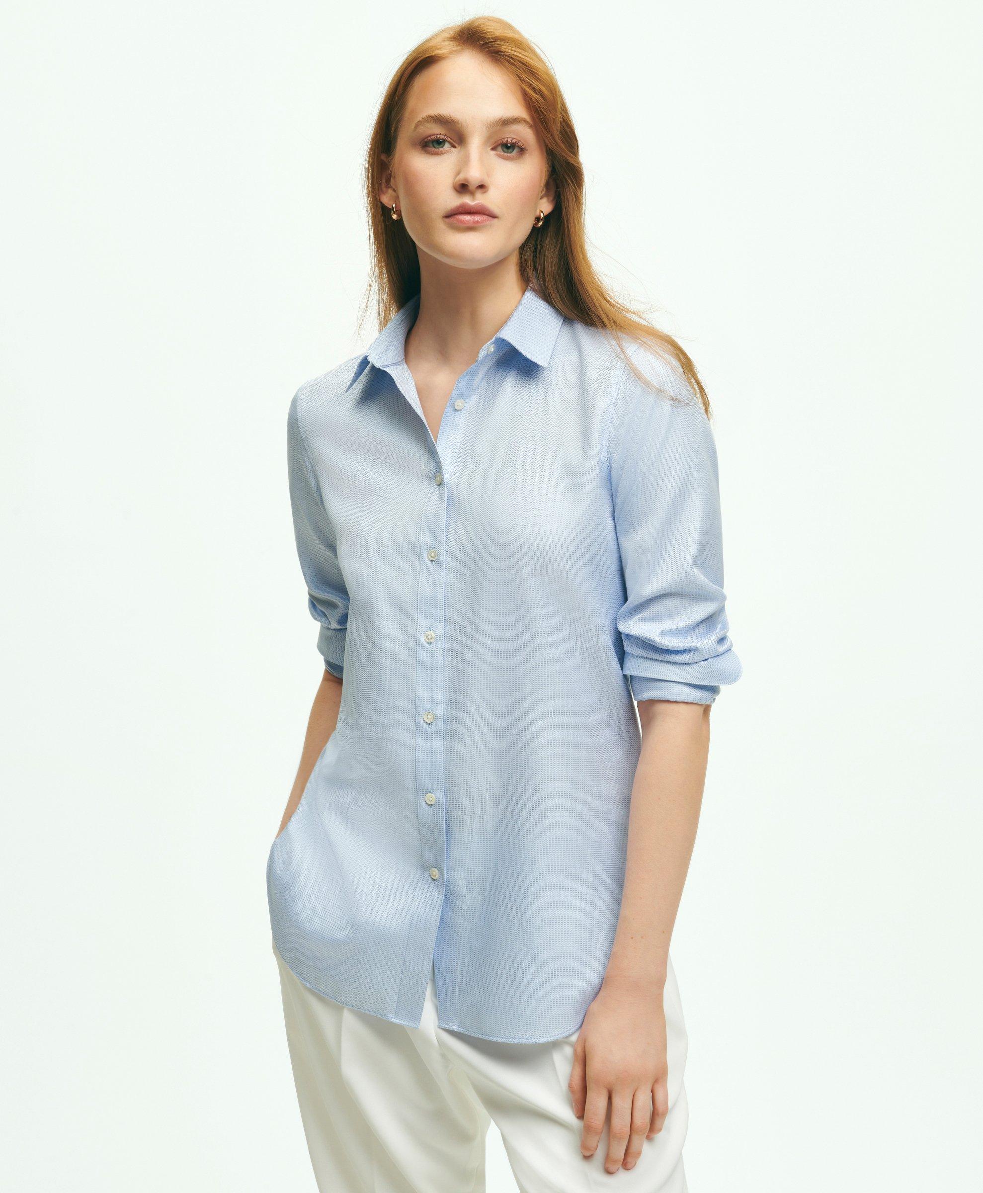 Brooks Brothers X Thomas Mason Cotton Dobby Luxury Shirt | Light Blue | Size 2