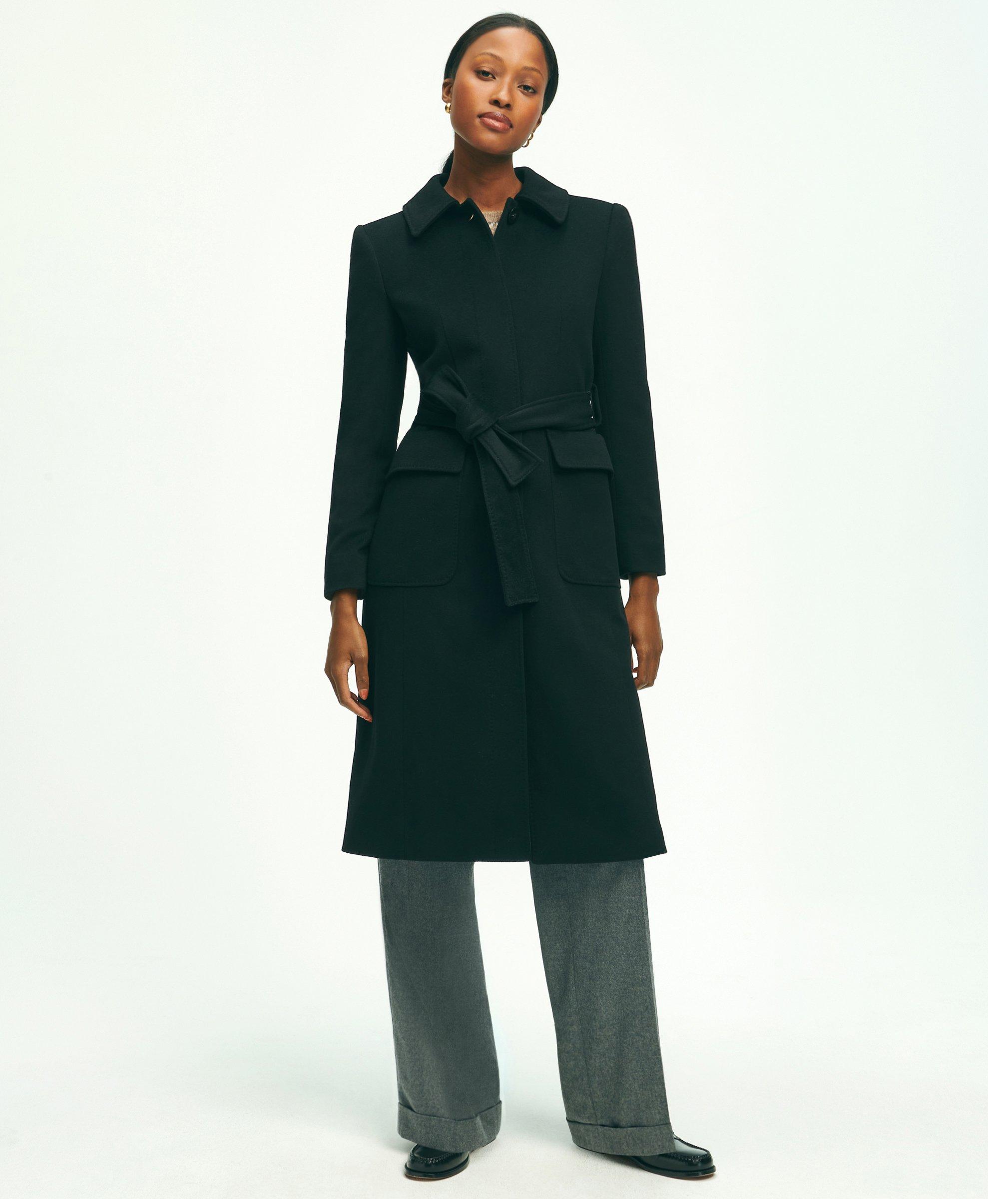 Wool gabardine 2024 trench coat