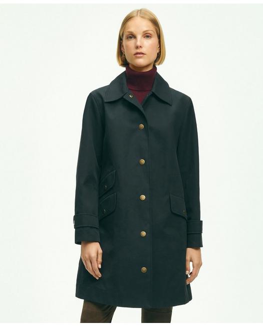 Brooks Brothers Cotton Twill Raincoat | Black | Size Large