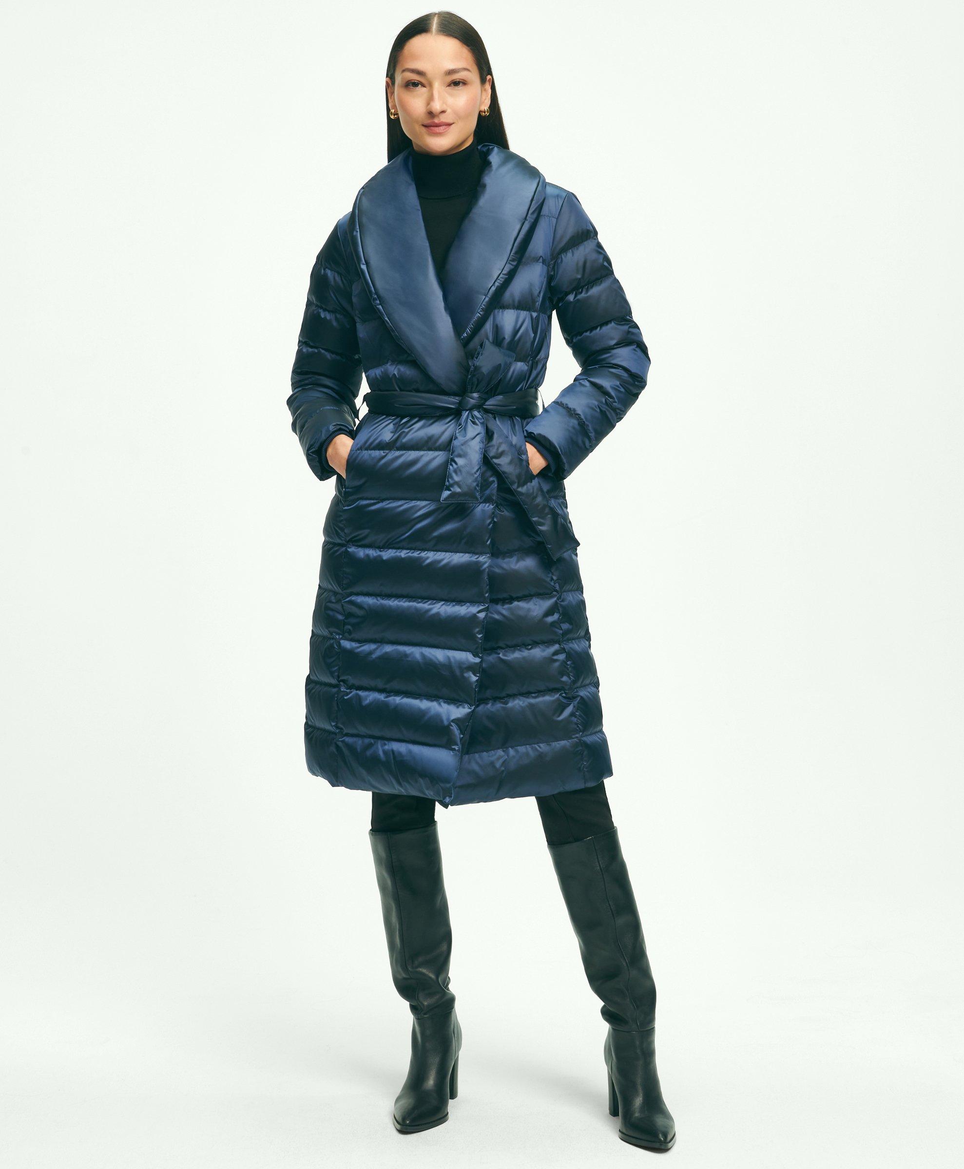 Faux Fur Belted Mock Neck Coat