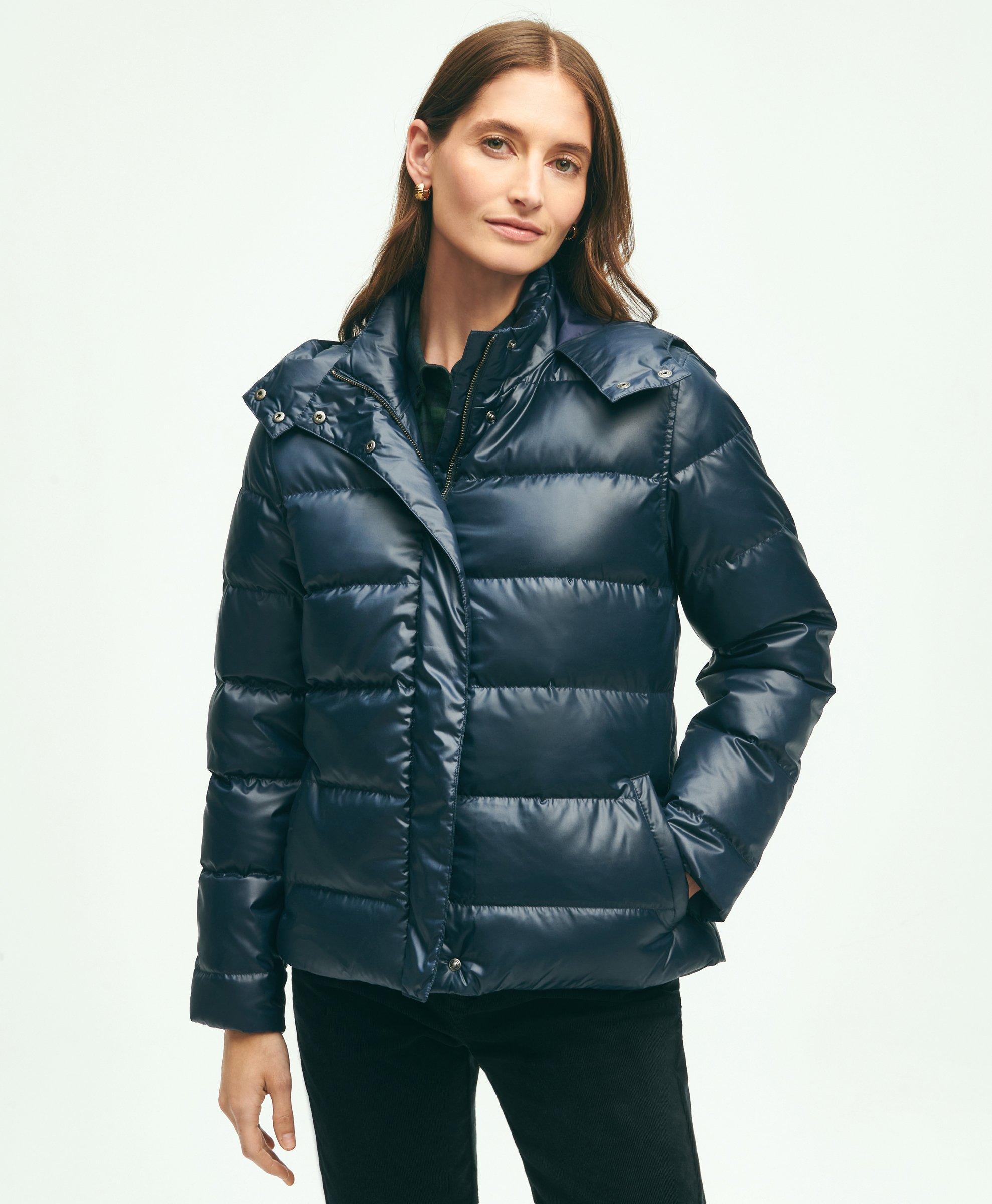 Brooks Brothers Down Hooded Puffer Coat | Navy | Size Xs