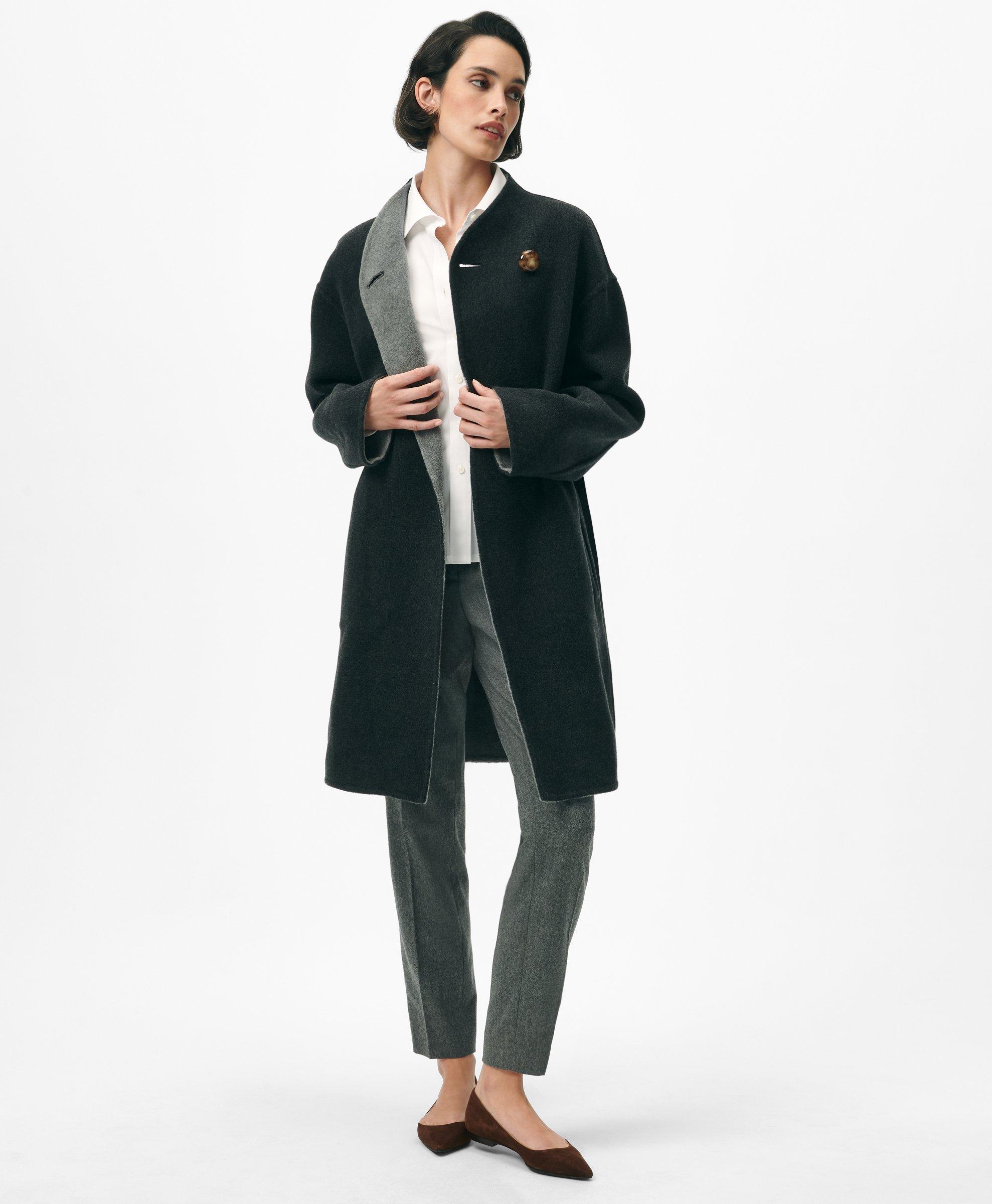 Reversible Wool Coat Women Brooks Brothers