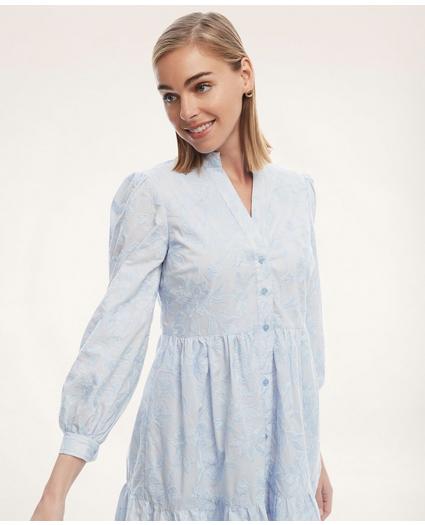 Cotton Voile Embroidered Ruffle Dress