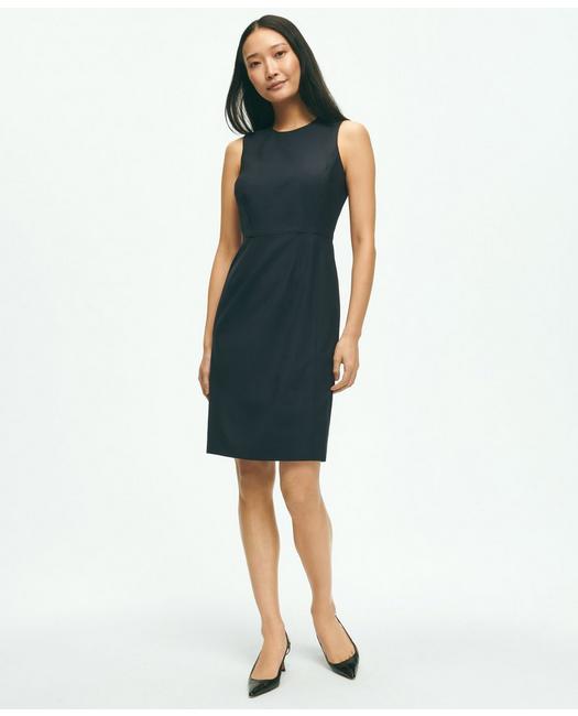 Brooks Brothers The Essential Stretch Wool Sheath Dress | Navy | Size 16